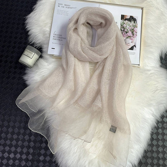 Silk Wool Gradient Scarf ? Elegant Long WinterWrap