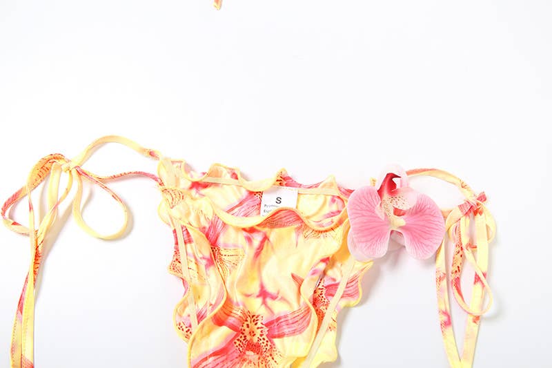 Sexy Halter Tie Floral Bikini Set