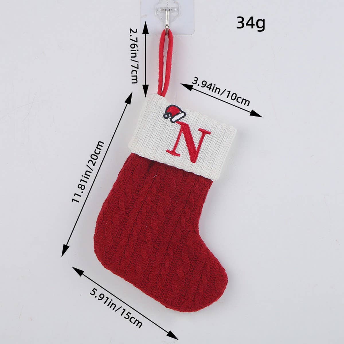 CLASSIC RED LETTER WOOL KNITTED CHRISTMAS SOCKS