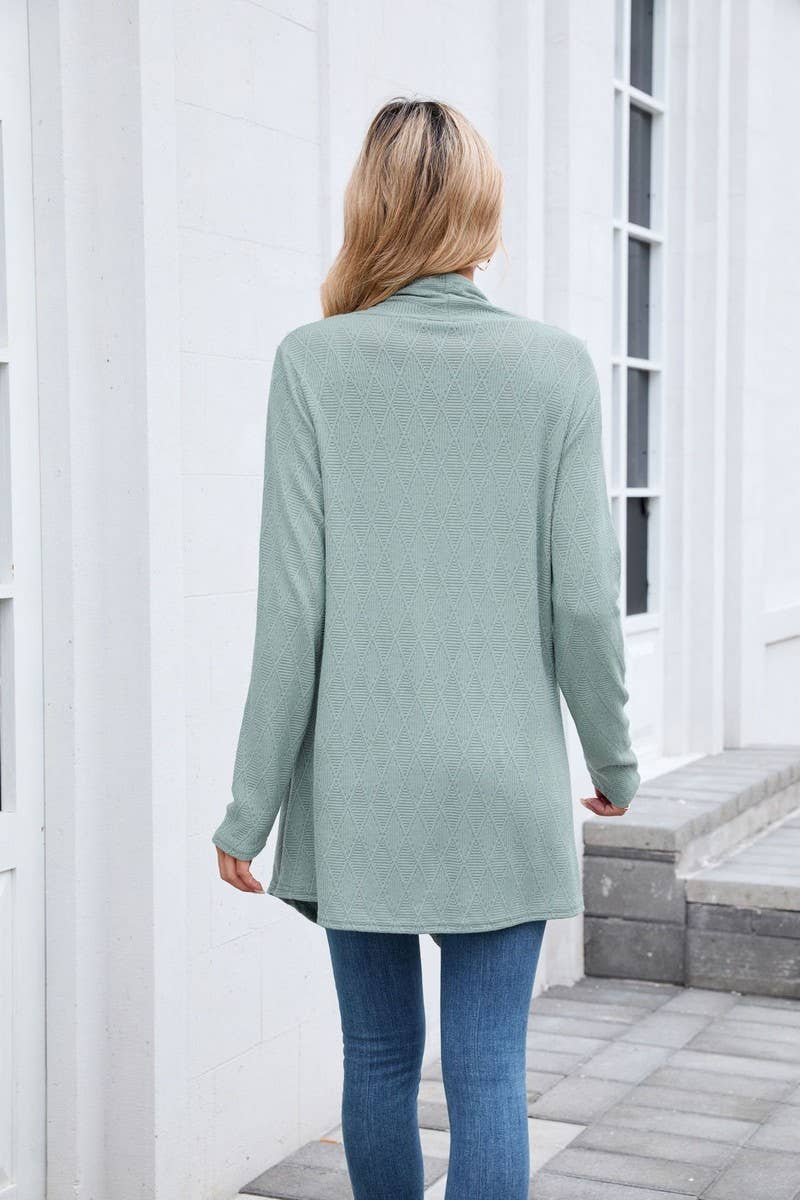 CWOCAL00859_CASUAL KNIT OPEN FRONT LONGLINE CARDIGAN