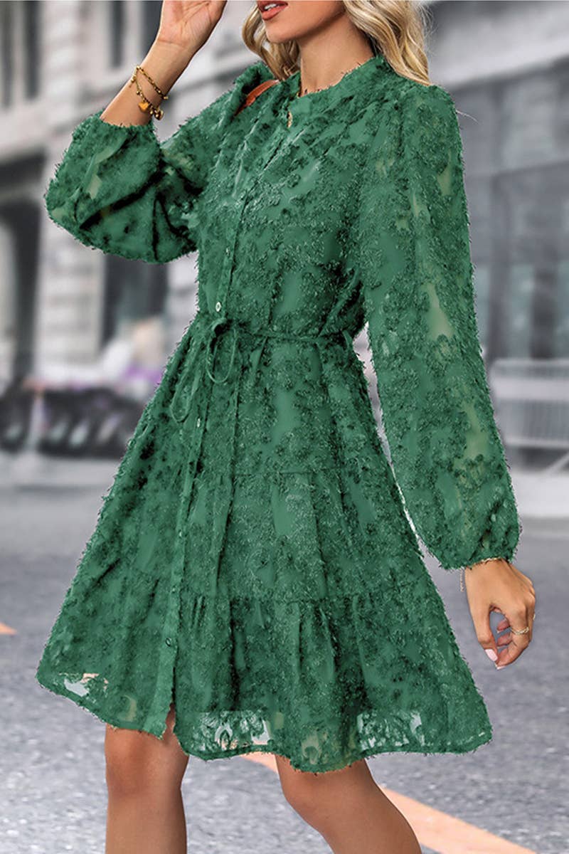 CWDSD7033_MULTICOLOR FASHION LONG SLEEVE DRESS