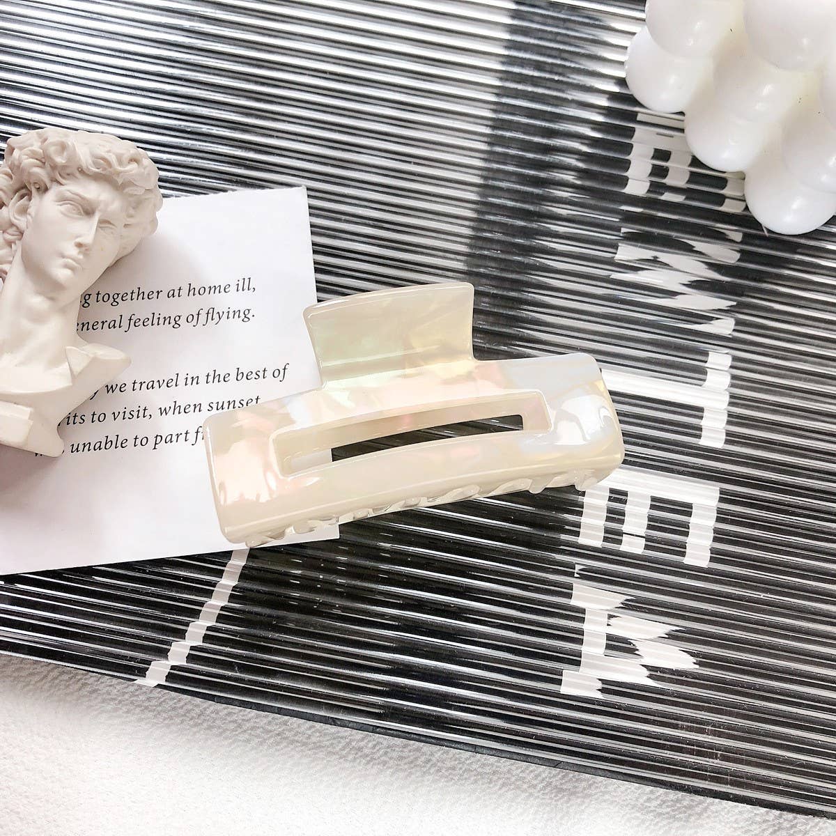 Elegant Square Hair Claw - Medium Acetate Clip_CWAHA1483
