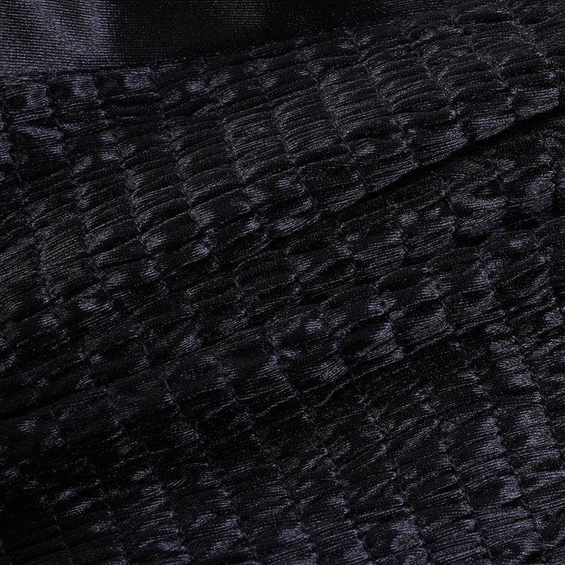 Satin Strapless Waist Cinched Crop Top