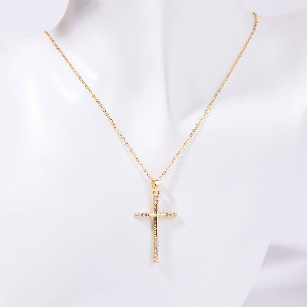 NEW CREATIVE MINIMALIST CROSS ROSE NECKLACE