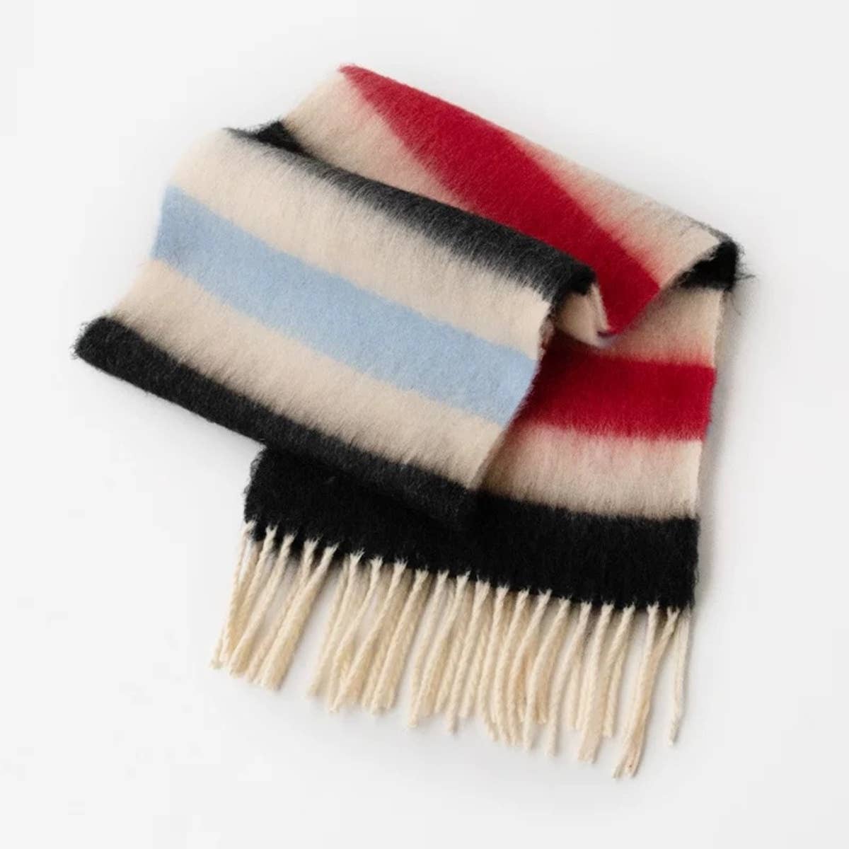 CWASC1575_WINTER PREMIUM THERMAL STRIPED SCARF BIB