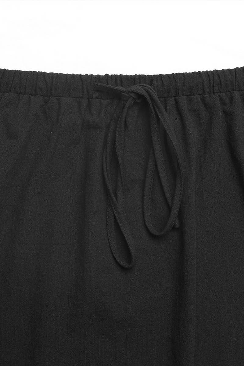 CWBLS0553_CASUAL SOLID BASIC VERSATILE MIDI SKIRT