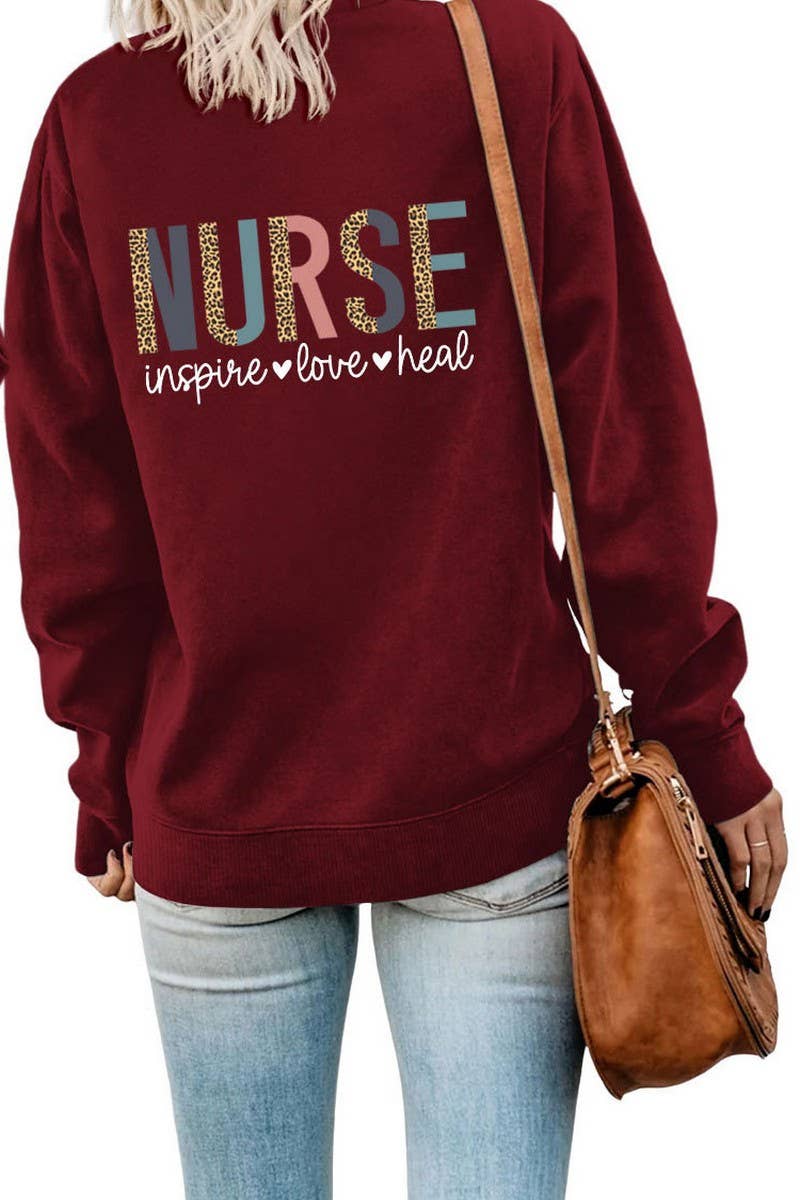 WOMEN NURSE PRINTING RIBBED OVERSIZED PULLOVER_CWTSTL0459