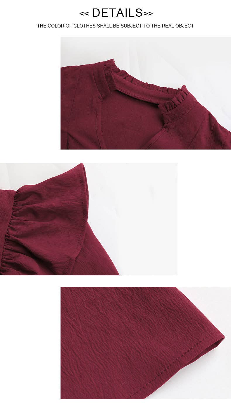 SOLID COLOR LOOSE DESIGN SHIRT FOR WOMEN