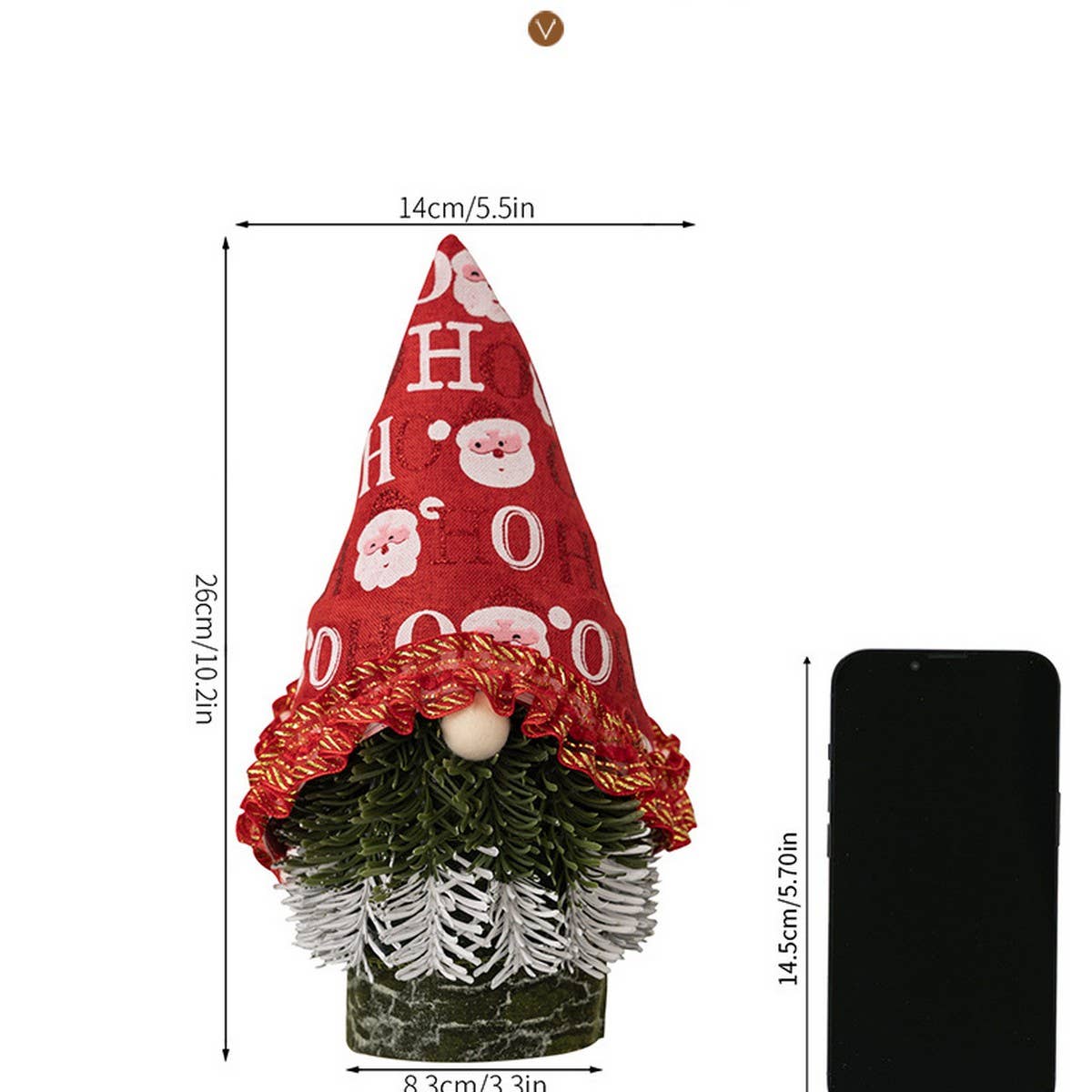 CWMM10289_CHRISTMAS TREE GNOME PLUSH FACELESS DOLL DECOR