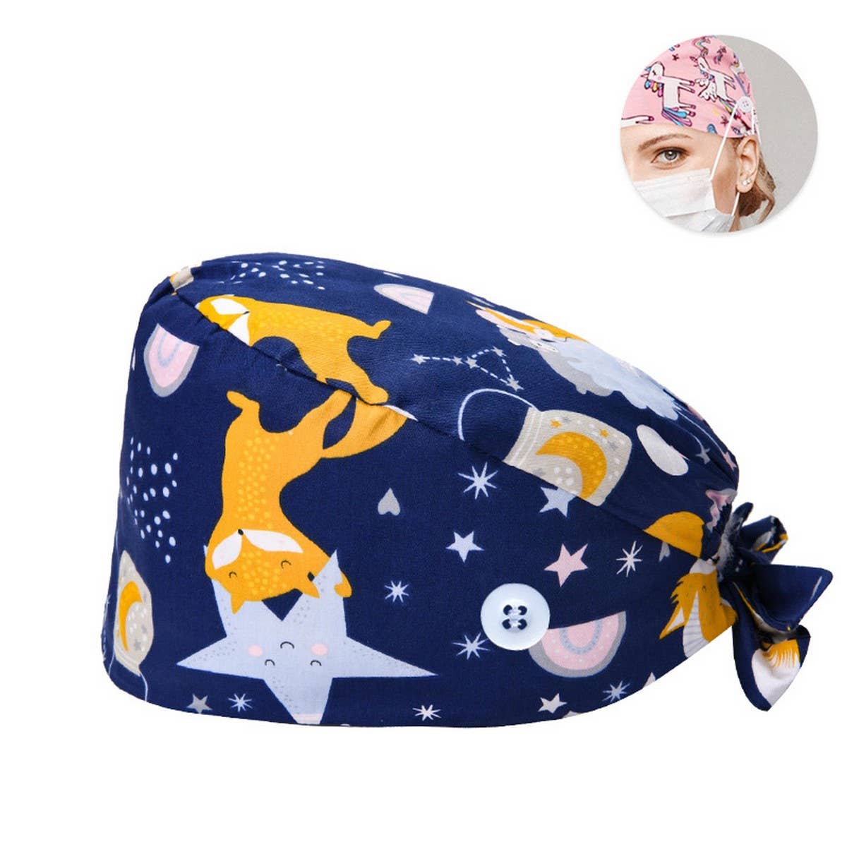 SCRUB CAP PRINTED SURGICAL CAP WORK CAP_CWAH3383