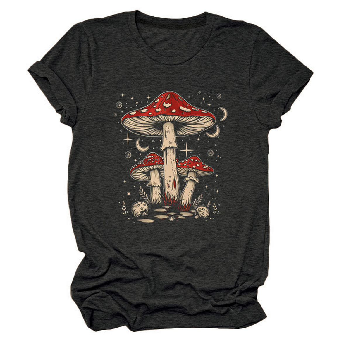 Playful Red Mushroom Print Women's Base Tee_CWTTS1510