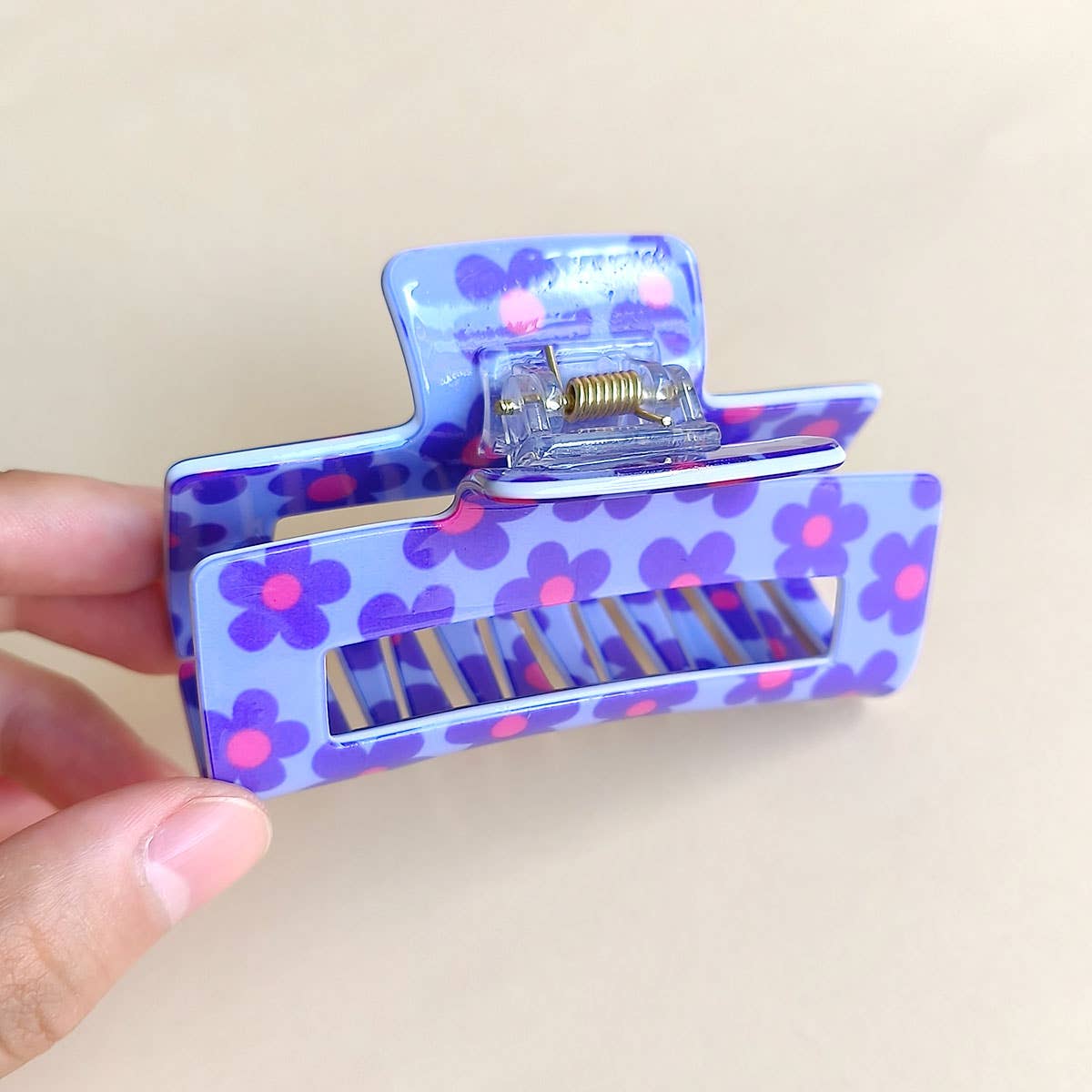 Dopamine Flower Square Hair Claw Clip, Cute Style_CWAHA1022