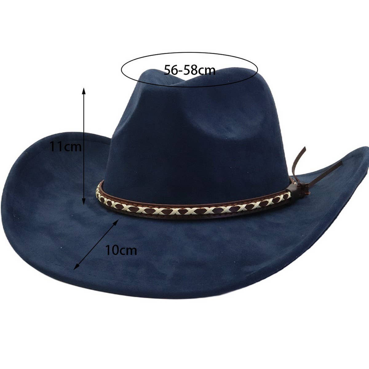 Soft Suede Western Cowboy Fedora Hat Ethnic Style_CWAH04401