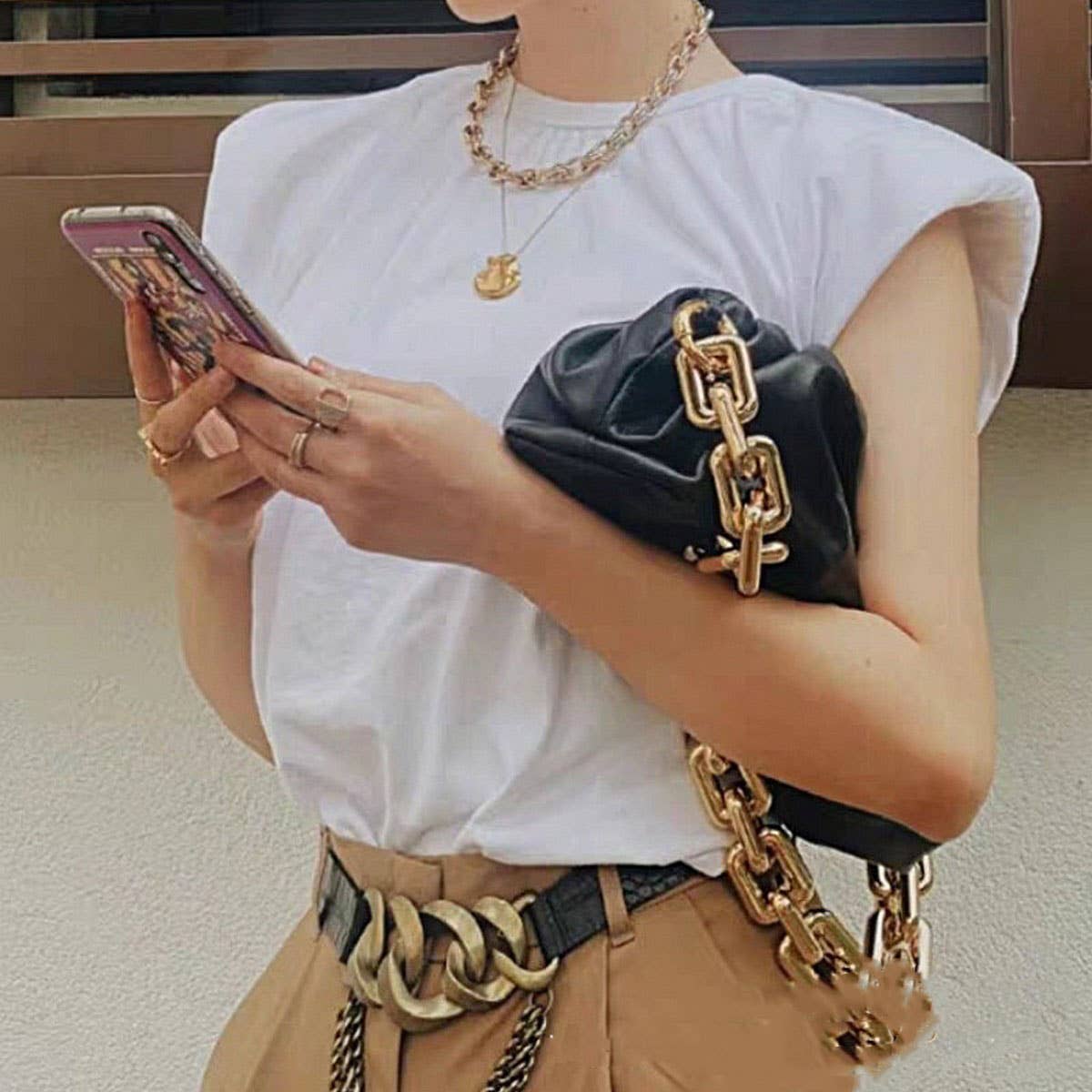 Elegant Plastic UV-Plated Bag Chain for Women