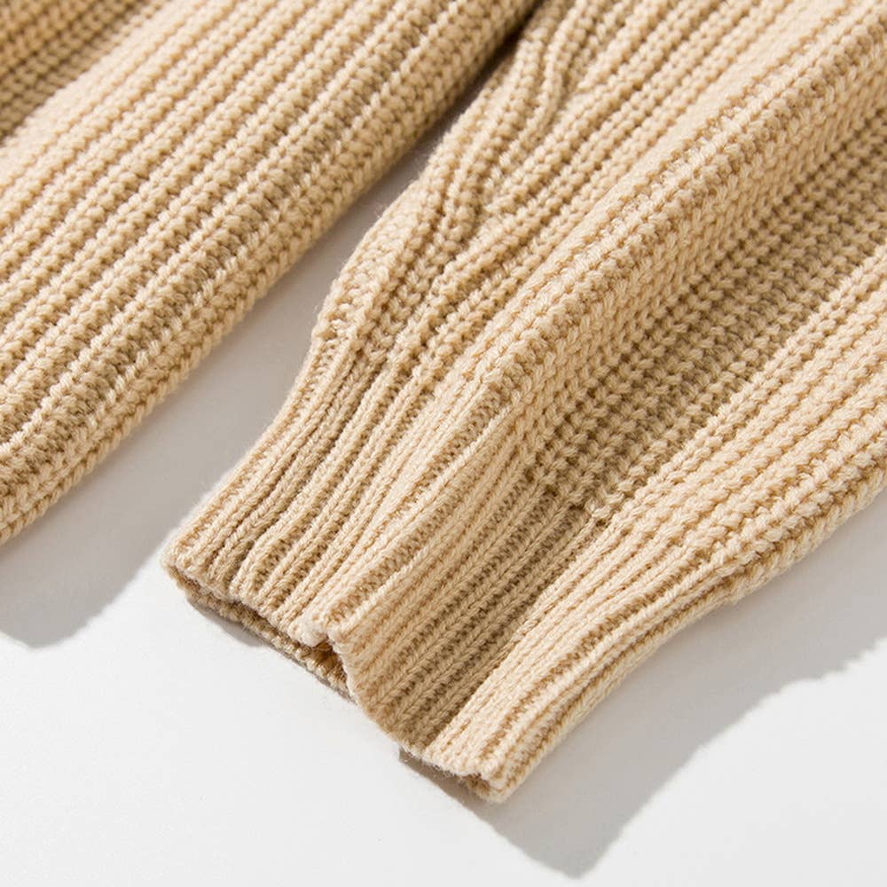 SOLID COLOR TURTLENECK BASIC COARSE KNIT SWEATER