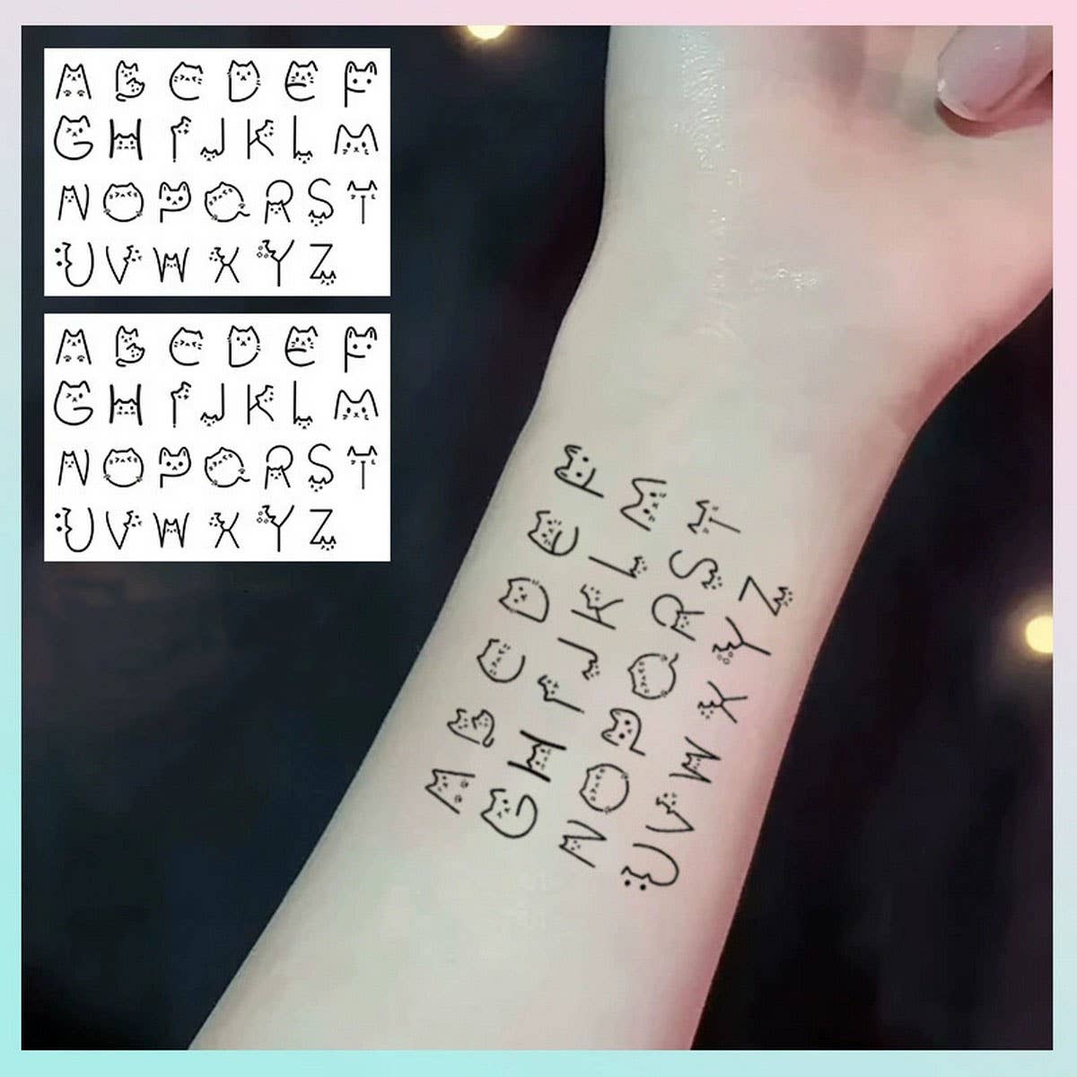 Couple Cat Letter Tattoos ? Waterproof & Lasting