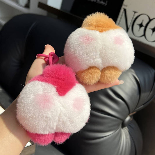 CUTE CORGI DOG BUTT CAR KEYCHAIN BAG PENDANT
