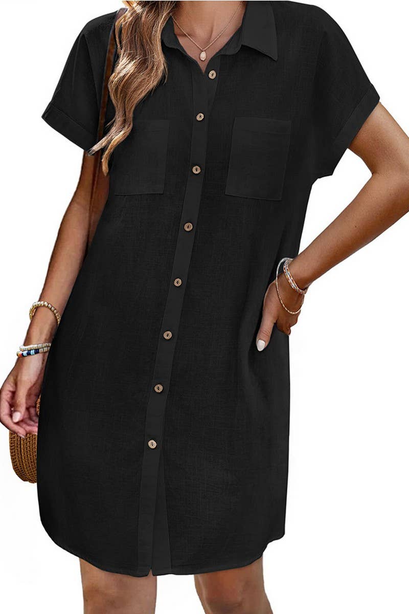 CWDSD7456_SUMMER COMMUTER STRIPED MID-LENGTH SHIRT DRESS