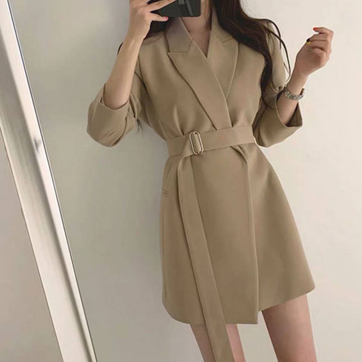 Vintage belted casual blazer