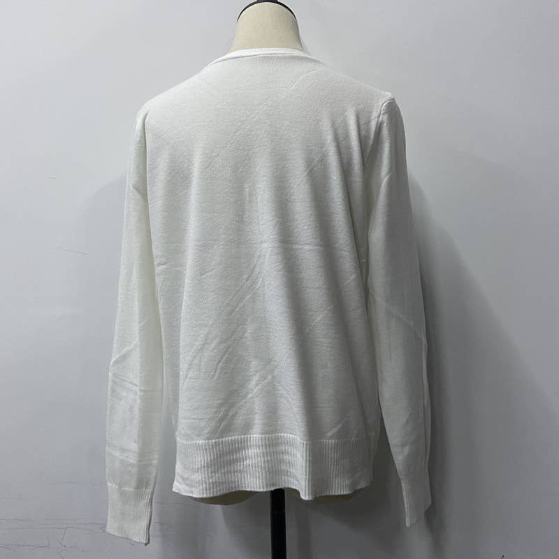 Solid-color button long-sleeved cardigan