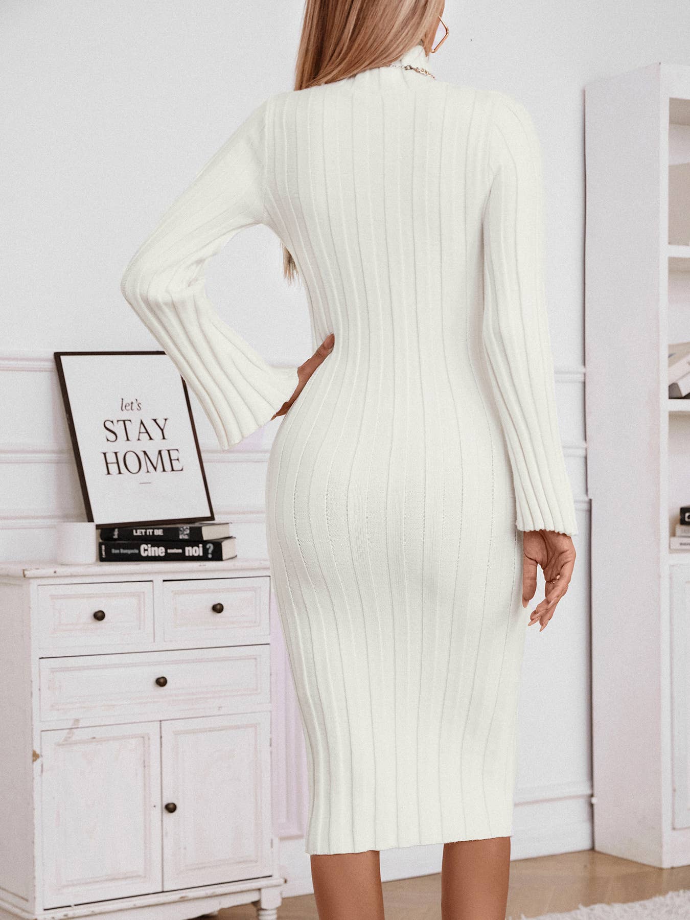 KNITTED LONG TIGHT HEIGHT ELASTIC DRESS