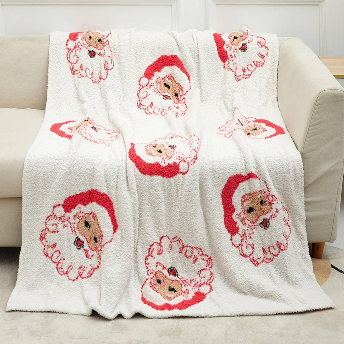 CHRISTMAS SNOWFLAKE KNITTED JACQUARD BLANKET