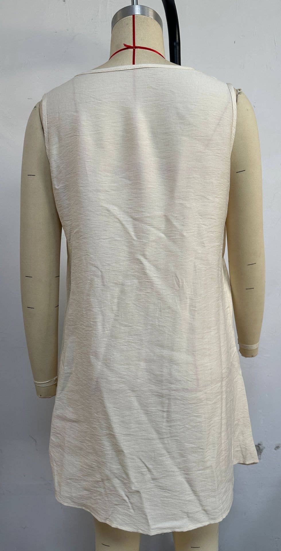 pit V-neck solid color loose vest dress