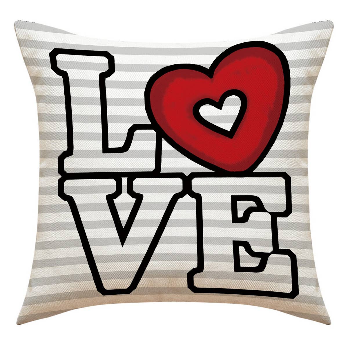 HOME VALENTINE'S DAY LINEN THROW PILLOW COVER