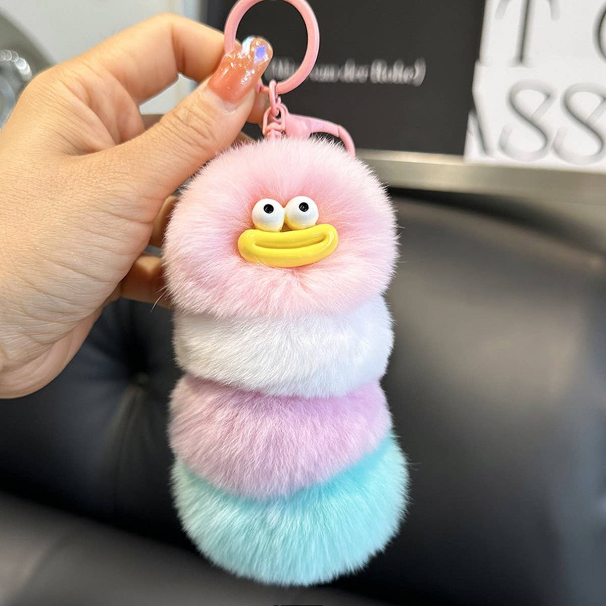 UGLY AND CUTE CATERPILLAR BAG PENDANT CAR KEYCHAIN