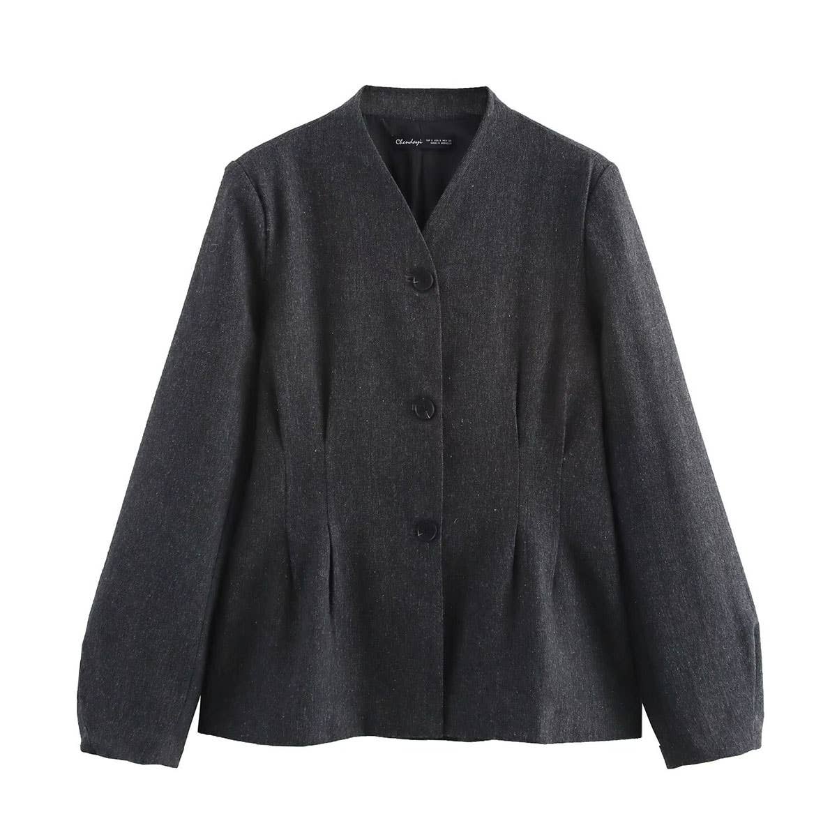 STAND COLLAR DESIGN SENSE SOLID COLOR CARDIGAN