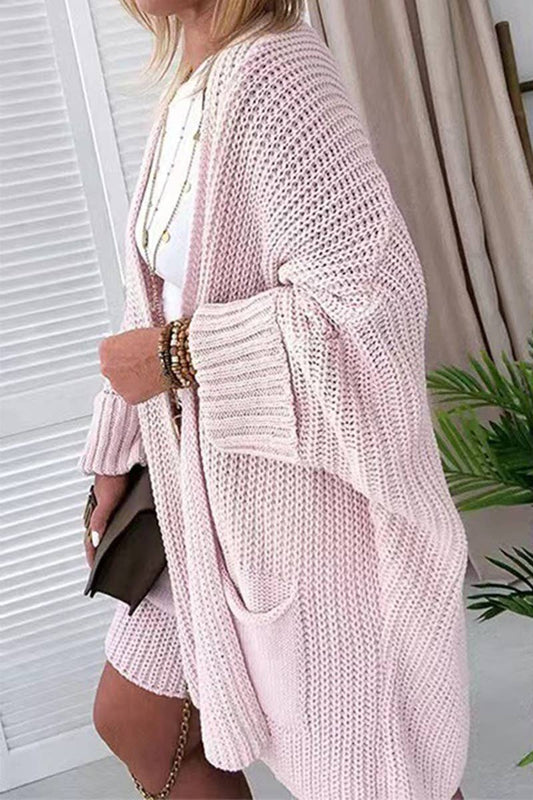 Cardigan Bat Sleeve Loose Pocket Long Coat_Cwocal1223