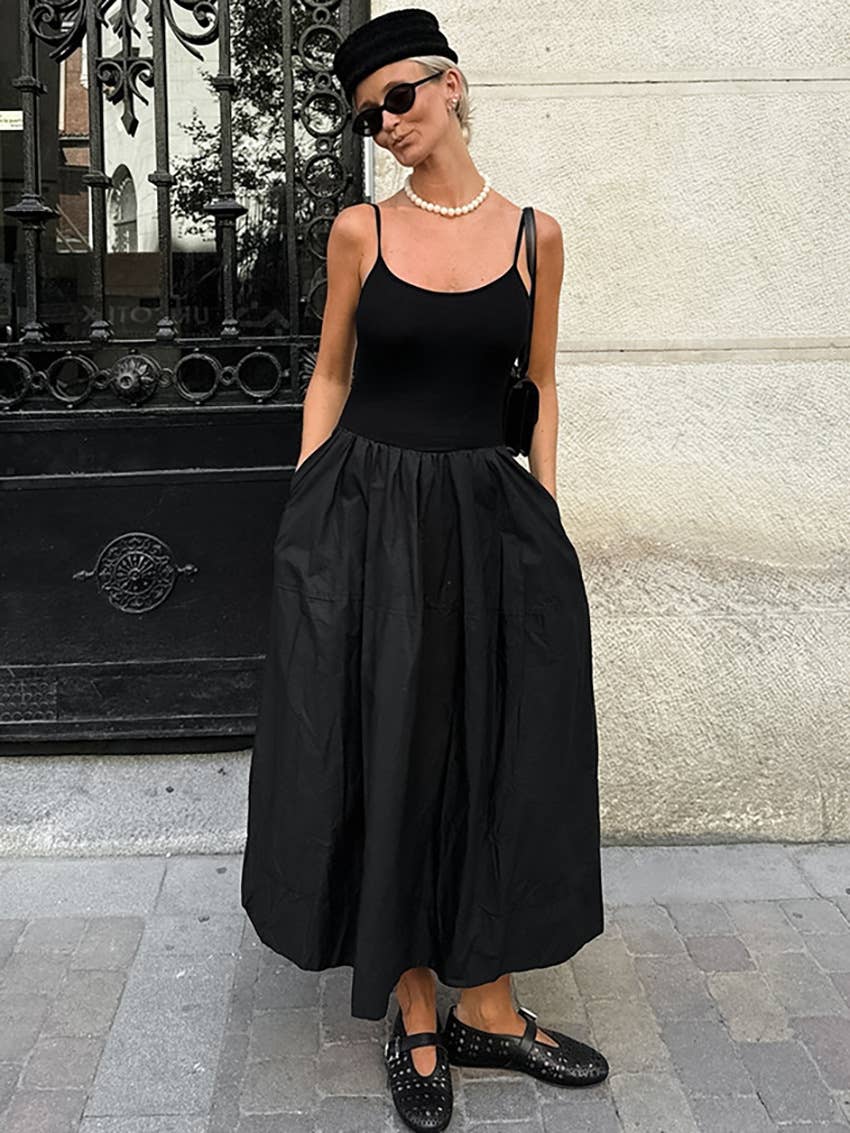 Minimalist slim fit spaghetti strap dress