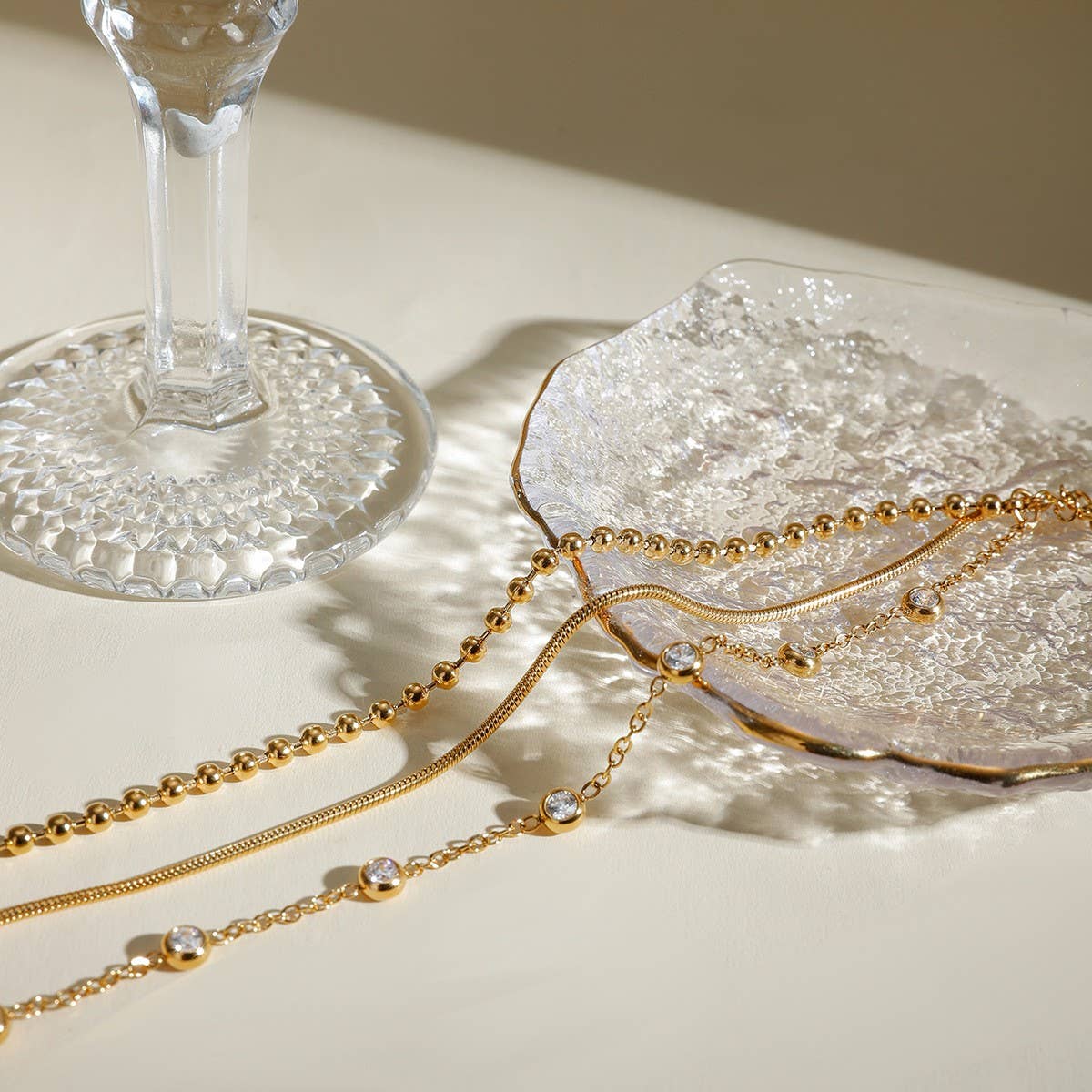 Vintage Multi-Layer Zircon Bracelet in Titanium