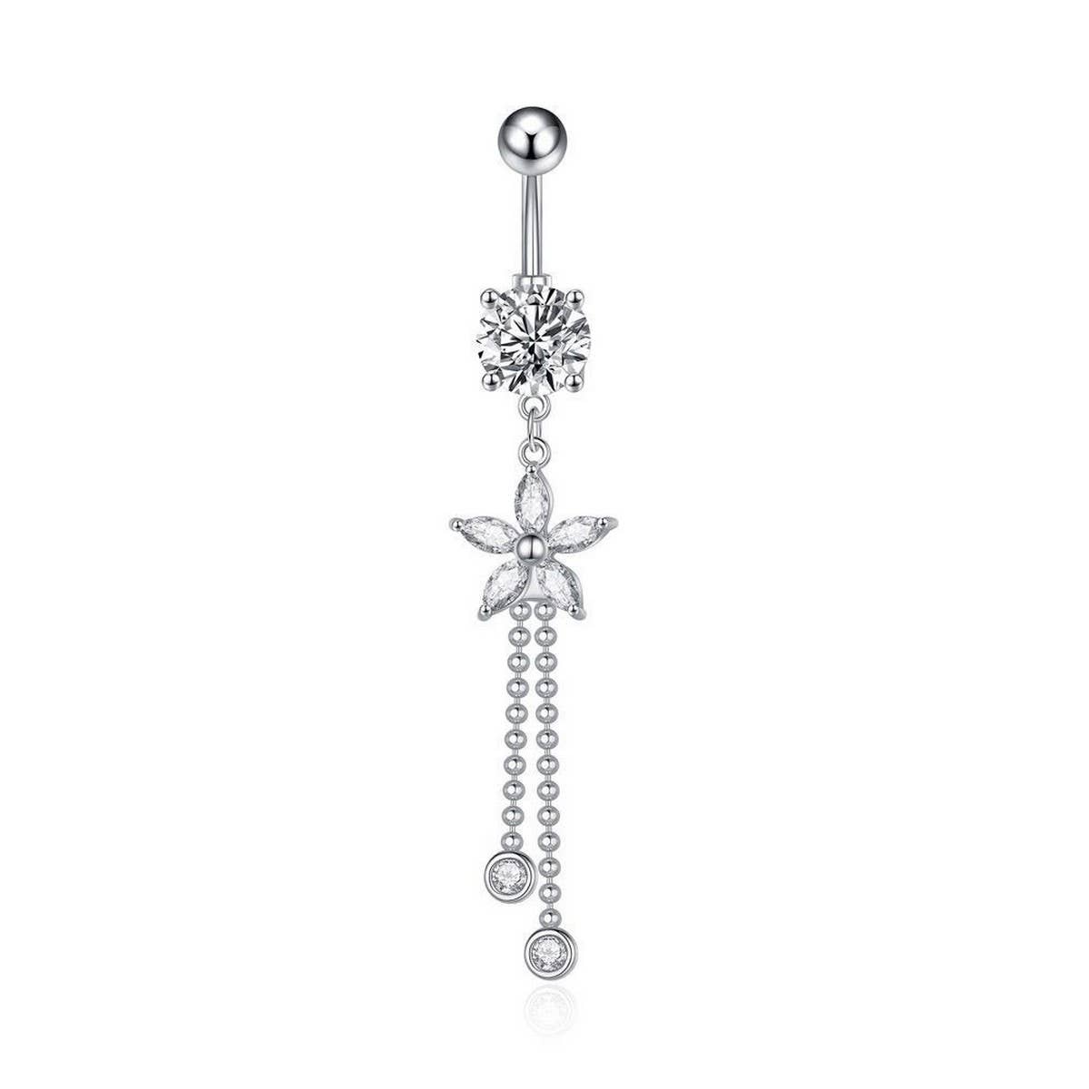 Tassel Flower Petal Stainless Steel Belly Ring
