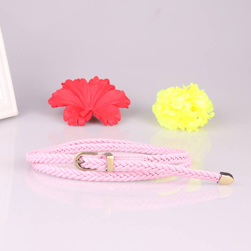 Hand-woven needle-buckle versatile waist belt