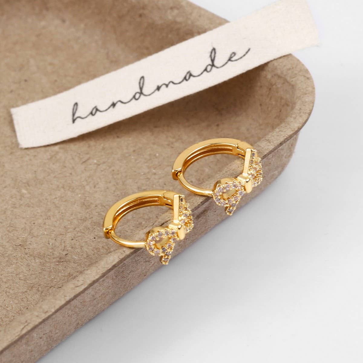 MICRO-INLAID ZIRCONIA BOWKNOT TEMPERAMENT EARRINGS