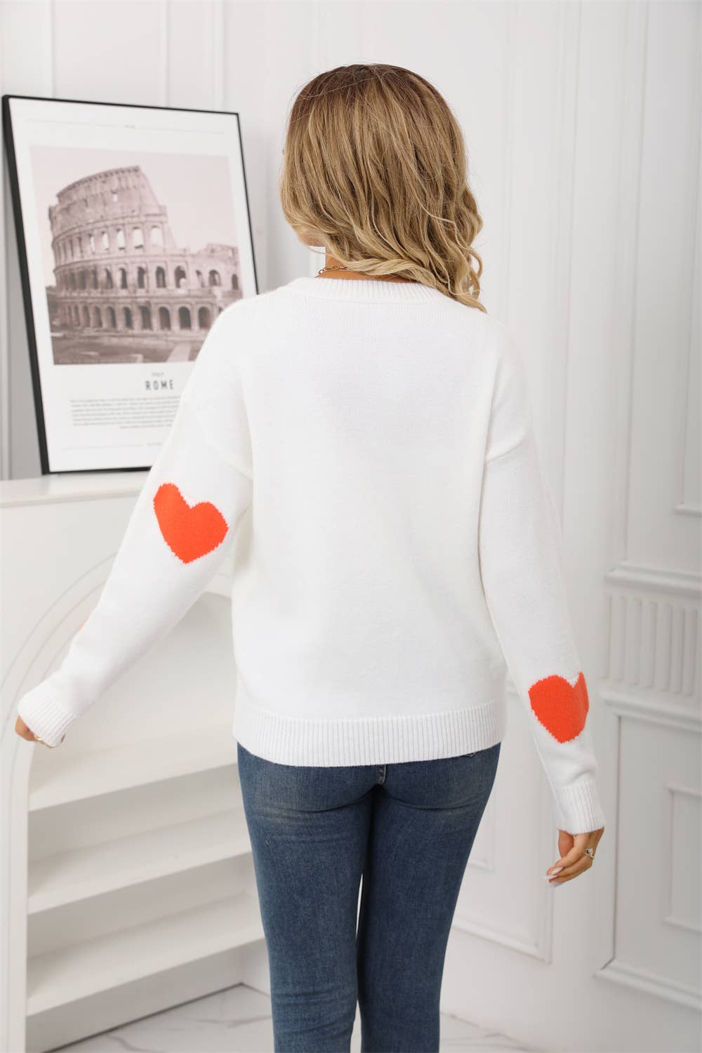 Valentine's Day jacquard round-neck sweater