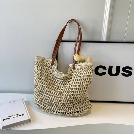 BEACH VACATION CASUAL SHOULDER WOVEN BAG_CWAB2310