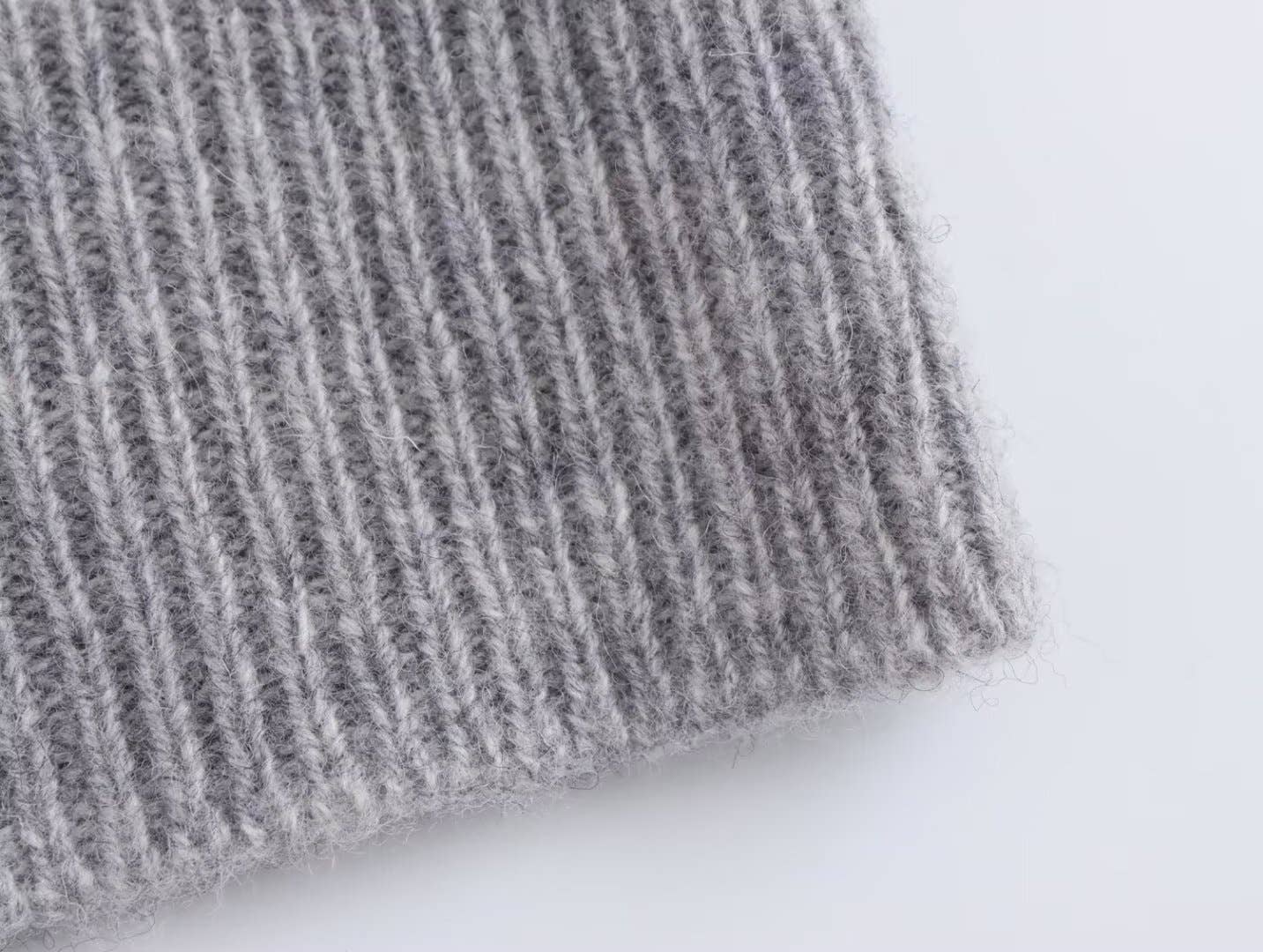 STRIPED BREASTED V-NECK KNIT CARDIGAN JACKET