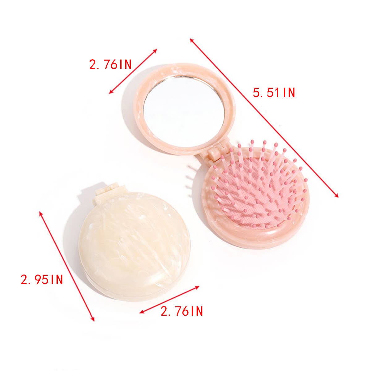 MASSAGE COMB PORTABLE FOLDING MIRROR COMB