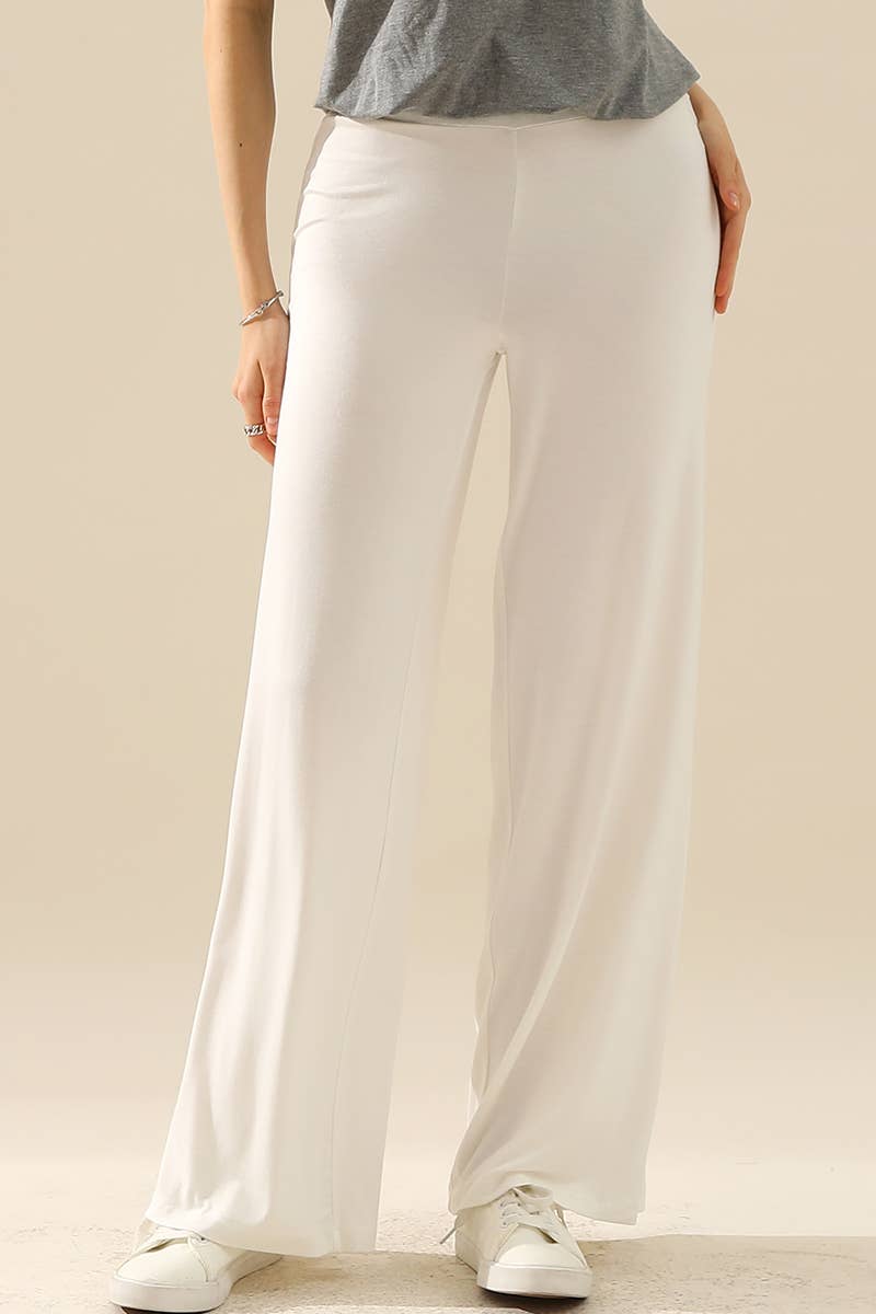 WOMEN SOLID COLOR BAGGY WIDE LEG PANTS_CWBLP397