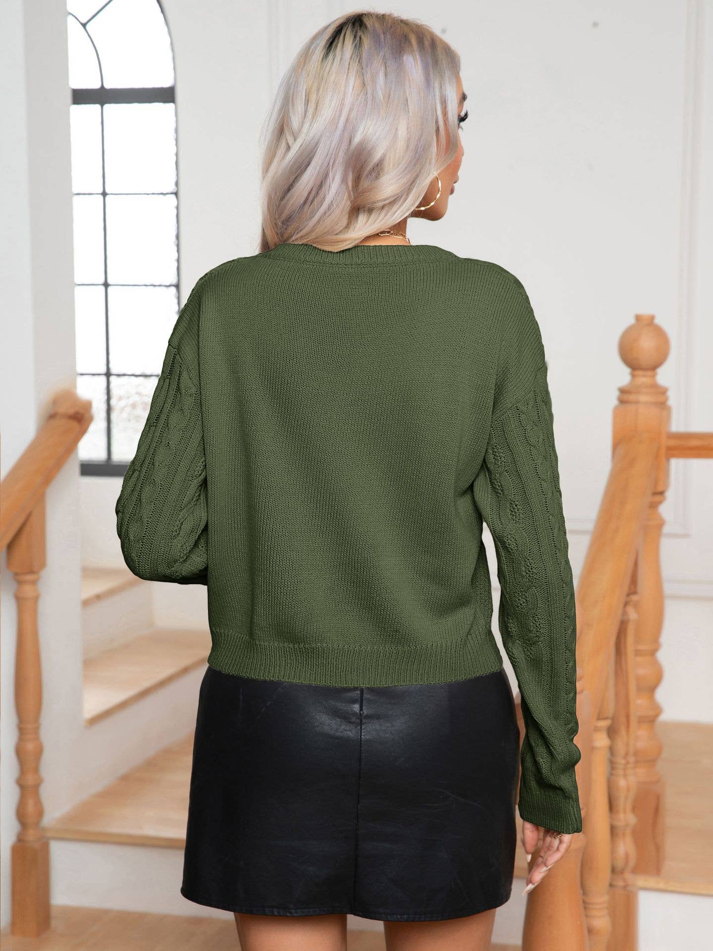 Vintage twist long-sleeved knit pullover sweater