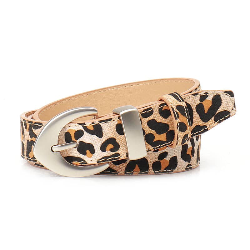 Simple and fashionable leopard print PU belt