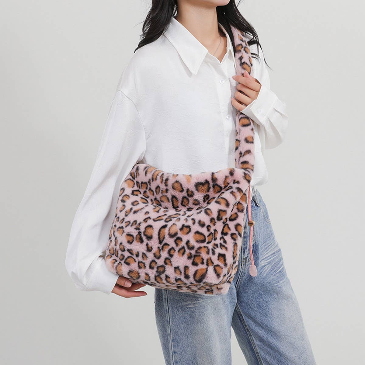 WINTER FASHION SHOULDERBAG LARGE CAPACITY PLUSH BAG_CWAB3917