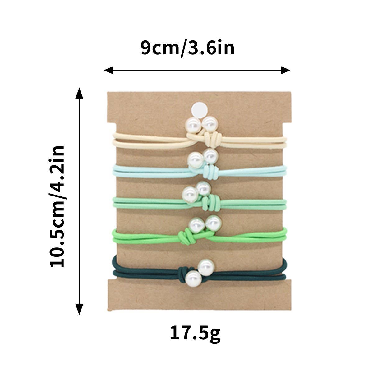 THREAD KNOT 5 CARD SET SIMPLE HAIR SCRUNCHIES