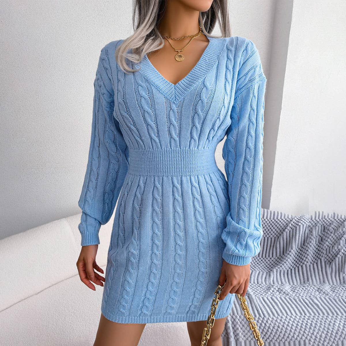 WAIST TWIST DRESS WITH HIP WRAP