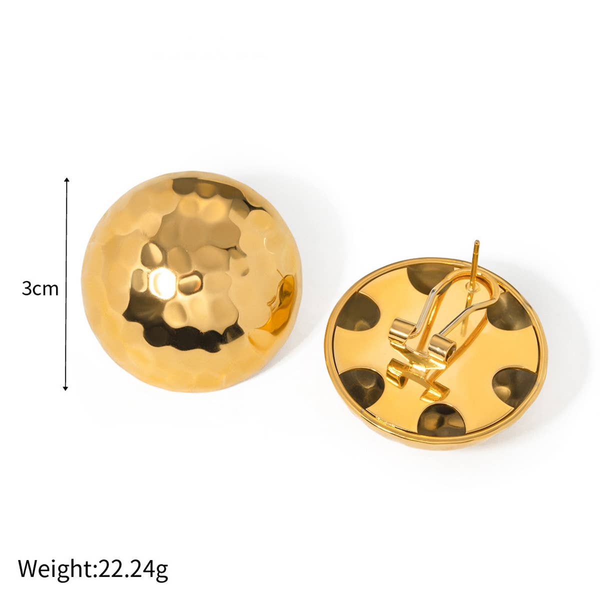 HIGH END DESIGN GOLD ROUND EARRINGS_CWAHA0894