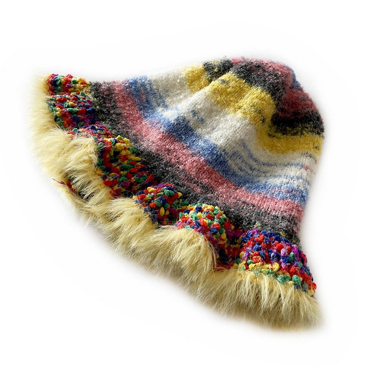 CHILDREN'S COLORFUL GRADIENT STRIPED KNITTED HAT_CWAH2058