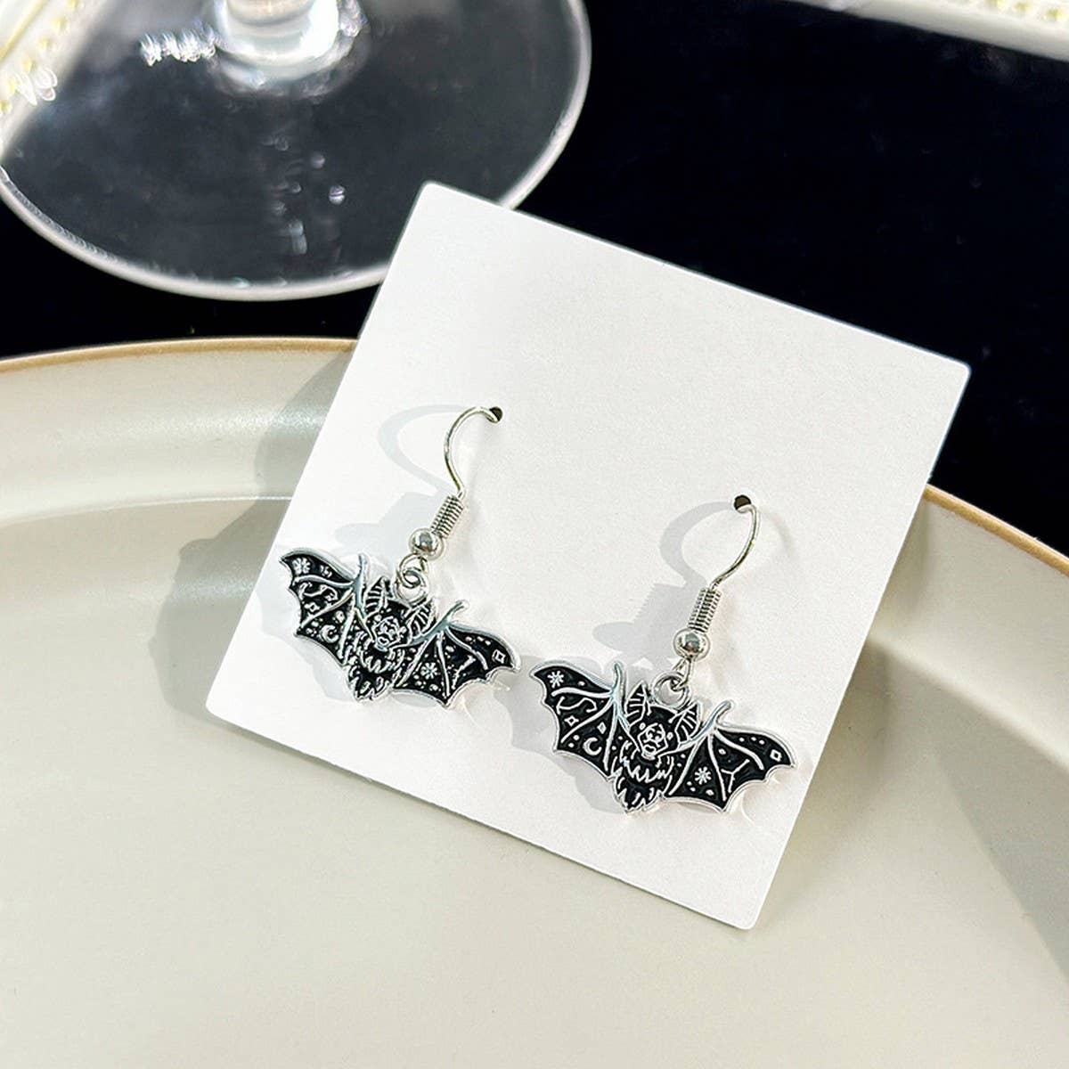 DARK HALLOWEEN FUNNY CREATIVE BAT EARRINGS