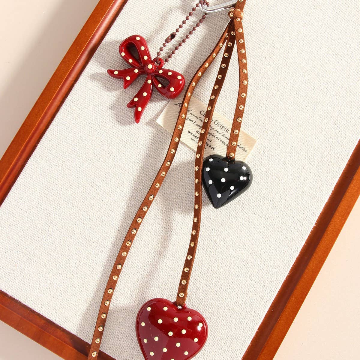 Handmade Heart Bow Keychain Bag & Phone Charm